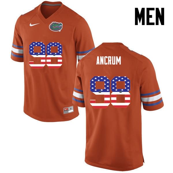 NCAA Florida Gators Luke Ancrum Men's #98 USA Flag Fashion Nike Orange Stitched Authentic College Football Jersey WAC6164HN